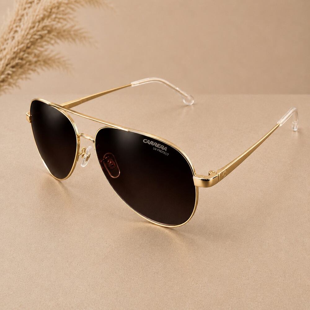 Carrera 3005/S Gold Pilot Aviator Sunglasses Brown Gradient Lenses - Picture 4 of 4